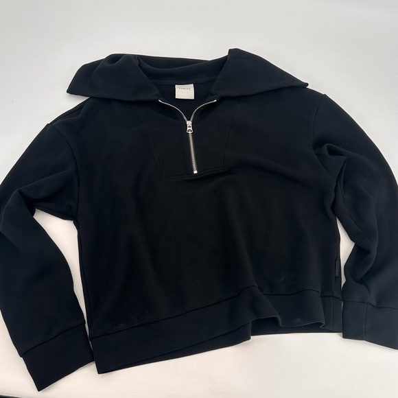 Varley Black Doublesoft Yates Half Zip Sweat Pullover Large - Picture 2 of 7